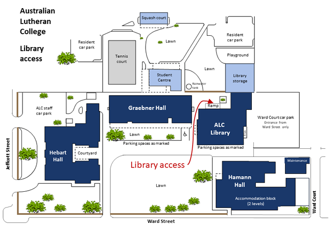 ALC campus map library access
