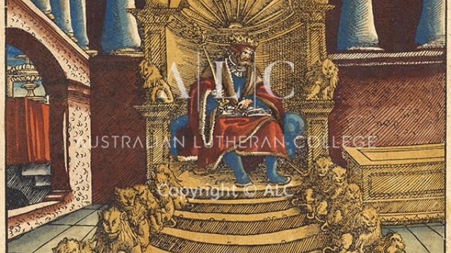 OT193 1 Kings 10: King Solomon on his throne
